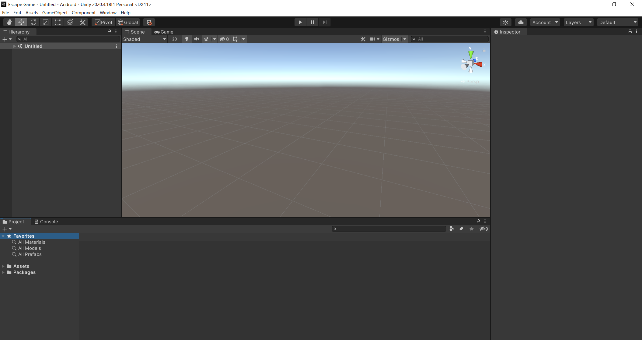 Unity layout before